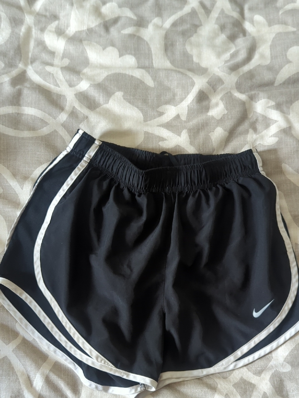 Nike Black Shorts with White Trim and Swoosh